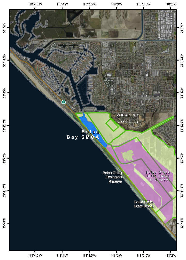 Map of Bolsa Bay State Marine Conservation Area - click to enlarge in new tab